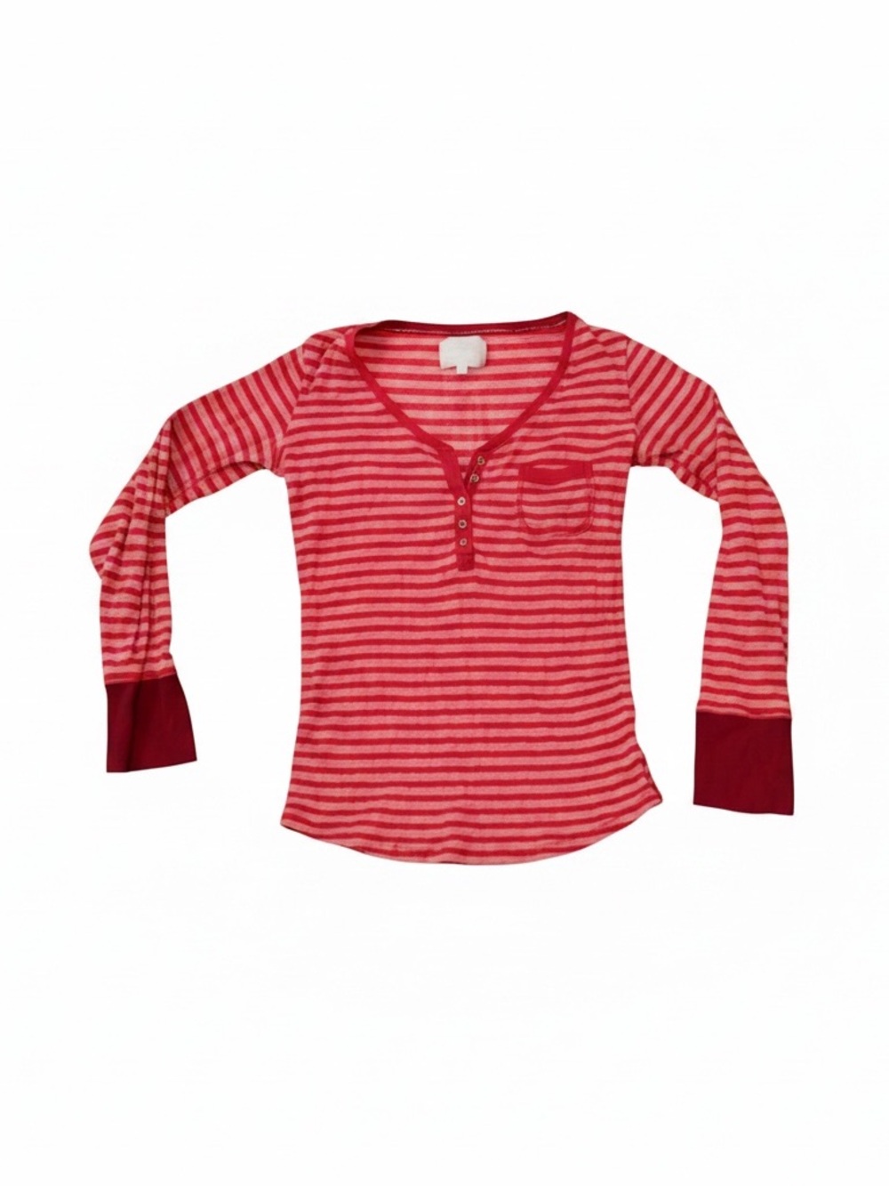 Victoria's Secret Henley Shirt Sz
M Red 8 Pink Stripes Sparkly
Lightweight Y2K
